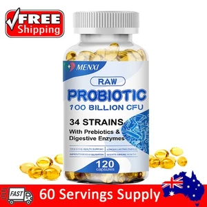 Probiotics 120 Billion CFU 34 Strains Capsules Help Reduce Gas & Bloating 120pcs - Picture 1 of 9