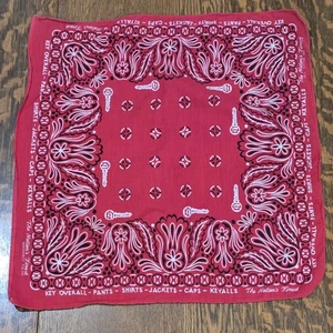 Vintage Key Work Clothes Red Western Bandana  Overall Shirts Advertisement Rare - Picture 1 of 4