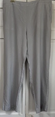 Pantalones cortos Chico's talla 2 grises a rayas mezcla de lino hilo plateado brillante Foto 1 de 4