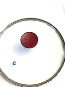 Tfal 9 3/4” ID 10 1/2” OD Vidrio LIMPIADO Tapa de Repuesto Mango Rojo Orificio de Ventilación - Imagen 1 de 5