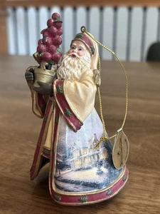 Thomas Kinkade Drake Old World Santa Blue Christmas Ornament Topiary BOUNTIFUL - Picture 1 of 8