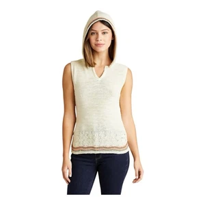 Suéter Daytrip Crema Con Capucha Sin Mangas Hebilla S Nuevo Sin Etiquetas - Imagen 1 de 10