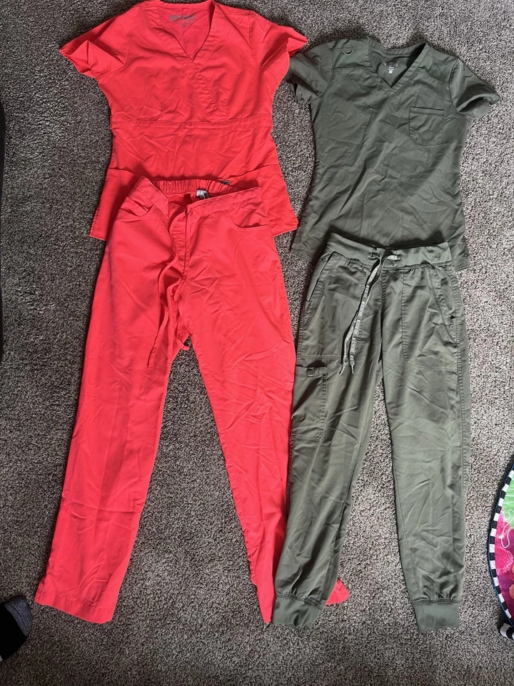 Scrub Lot Of 5 Top & Bottoms Matching Sets Size XS Gray’s Anatomy, Med Culture - Image 1 of 4