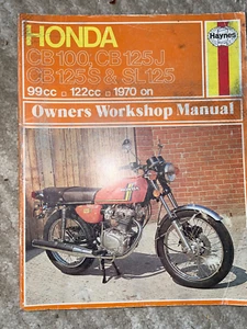 Haynes CB 100 125J 125S SL125 Workshop Manual Motorcycle Bike - Picture 1 of 1