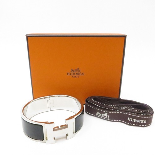 HERMÈS Autentico Braccialetto Crack Click HERMES Nero #36634149