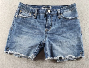 Seven7 Women's Jean Shorts Blue Size 4 Weekend Short Cut-Off Low Rise 5" Denim - Picture 1 of 9