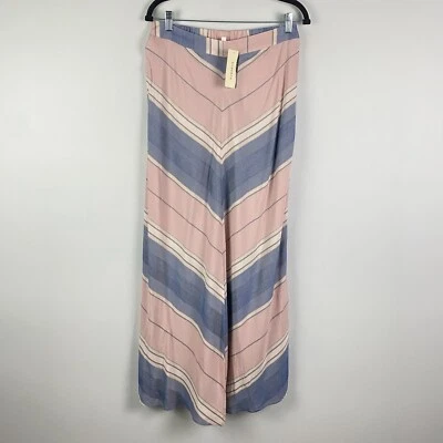 Espléndida Maxi Falda Kelly Talla Mediana Rosa Multicolor Rayas Abertura Pull On Foto 1 de 4