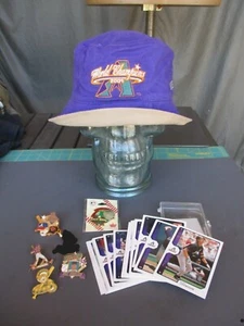 Vtg 2001 AZ DIAMONDBACKS Bucket Hat, Autographed Baseball Cards & Pins - Picture 1 of 20