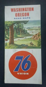 1960 Washington Oregon road map Union 76 oil gas early interstate - Picture 1 of 4