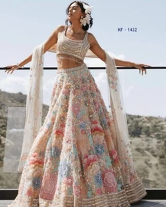 New Launching Heavy Georgette Stylish Lehenga Choli With Dupatta For Party Wear - Picture 1 of 8