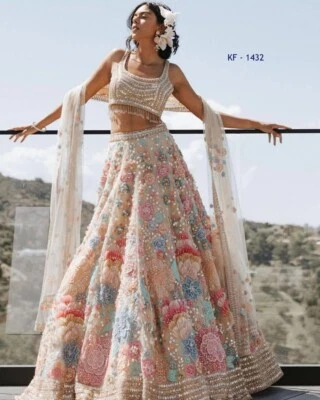 Nuevo Lanzamiento Heavy Georgette Elegante Lehenga Choli Con Dupatta Para Fiesta Foto 1 de 4