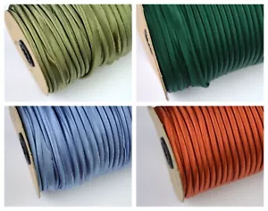 5mm Silky Satin Piping Cord Insertion Flange Upholstery Soft Furnishing  - Picture 1 of 57