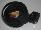 SCART to 3 RCA Phono Lead AV Cable Switch  1.5m TV