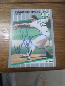 Dennis Eckersley Signed 1989 Fleer #7  In Person Autograph Oakland A's