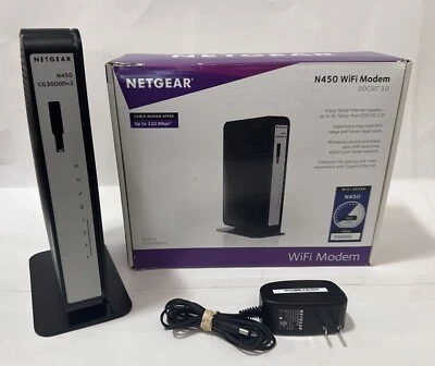 Netgear CG3000Dv2 N450 Docsis 3.0 Cable Modem Wireless Router Comcast CoxB1 - Image 1 of 4