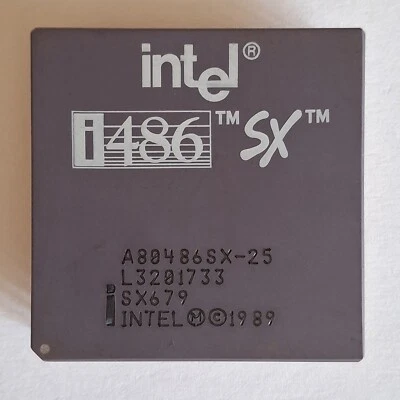 Intel 486 Classic CPU: Intel 486 SX 25 MHz Prozessor - A80486SX-25 SX679 - Bild 1 von 2