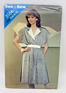 See & Sew 5166 Womens A 8-10-12 Dress Pattern 1980's Uncut - Picture 1 of 4