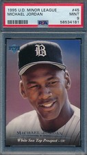 MICHAEL JORDAN 1995 UPPER DECK MINOR LEAGUE PSA 9 MINT BASEBALL ROOKIE CARD #45!