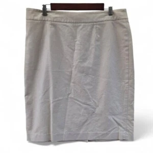 Coldwater Creek Preppy Beige Khaki Pencil Skirt Cotton Blend Womens Size 12 - Picture 1 of 4