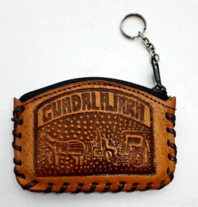 Vintage Leather Mexican Coin Purse Wallet Coin Pouch Hand Tooled Handmade Mexico - Imagen 1 de 4