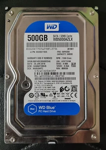Festplatte gebraucht SATA 3,5" 500GB WD WD5000AZLX-08K2TA0 - Bild 1 von 4