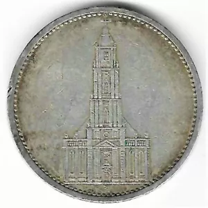 Impero tedesco 5 Reichsmark 1934 (A - senza data) Chiesa guarnigione Potsdam argento - Foto 1 di 2