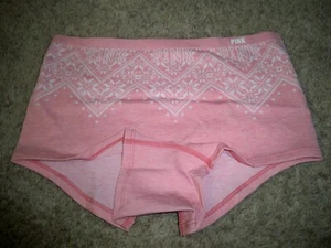 VICTORIAS SECRET BOYSHORT PINK SNOWFLAKE LARGE NEW - Picture 1 of 4
