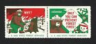 (2) Paire de timbres-poste Smokey the Bear - Pourquoi ? Rappelez-vous - Prévenir les incendies de forêt