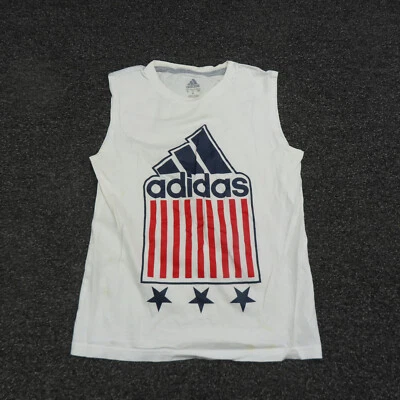 Camiseta sin mangas Adidas juvenil pequeña blanca sin mangas transpirable equipo olímpico de EE. UU. niños Foto 1 de 4
