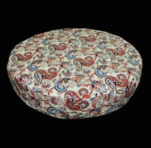 lf336r Red Blue Brown Khaki High Quality Cotton Canvas 3D Round Cushion Cover