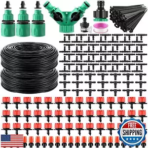 VIHOSE 328 FT Drip Irrigation System Kit 1/4" Blank Distribution Tubing Autom - Picture 1 of 5