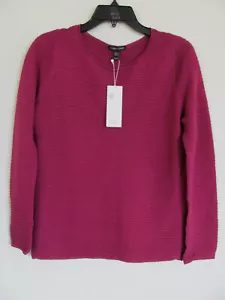 Eileen Fisher Box Top-gerippt Org Leinen Baumwolle Strick-Cerise Pink-Größe XXS-neu mit Etikett $ 198 - Bild 1 von 12