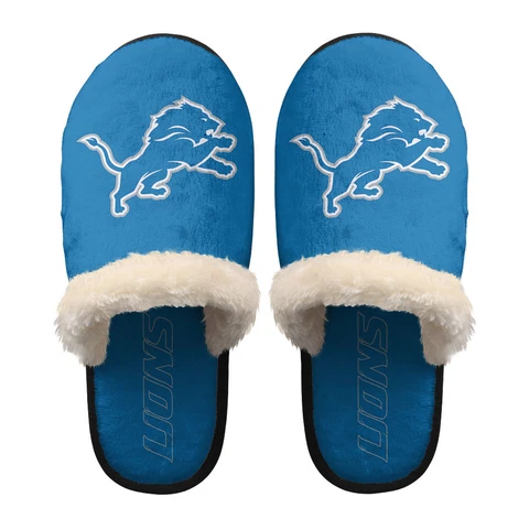 Detroit Lions Unisex Fleece Slippers Warm Anti-slip House Indoor Shoes Gifts Cover