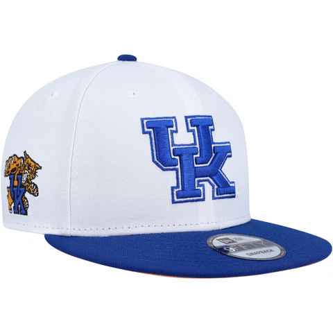 Men's New Era White/Royal Kentucky Wildcats Two-Tone Mascot 9FIFTY Snapback Hat Cover