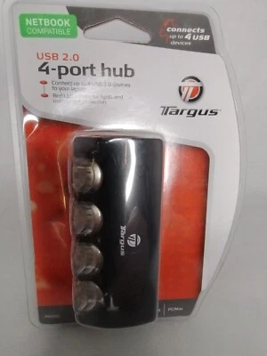 Targus PA055U 4-Port Plug & Play Compact Design PC/Mac/Laptop USB 2.0 Hub - Image 1 of 2