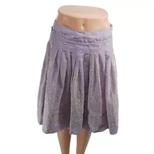 Gonna Talbots viola lunghezza ginocchio ricamata a bolle plissettata donna taglia 2 - Foto 1 di 6