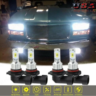 Kit combinado de bombillas LED de haz alto/bajo 6000K para Chevy C1500 2500 3500 1990-98 Foto 1 de 4