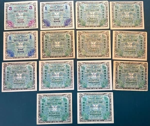 Germany banknotes allied military occupation WW2 15 piece set LOT 89 many UNC - Picture 1 of 1