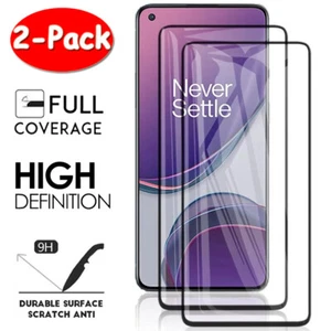 2 Pack For OnePlus 9 8 8T 7T 7 Pro FULL COVER Tempered Glass Screen Protector x2 - Picture 1 of 12