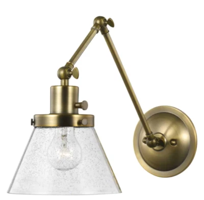 Hinton 1-Light Vintage Brass Swing Arm Wall Bracket - Image 1 of 4