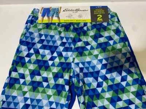 Boy's Eddie Bauer 2 Pack Blue Green Active Hybrid Shorts Large 14 - 16 - Picture 1 of 2