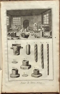 1765 DIDEROT - Set of 18 Engravings - Earthenware Potter - Kilns, Pottery, Wheel - Picture 1 of 11
