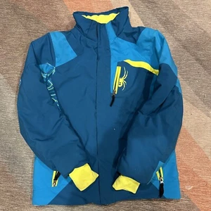 Spyder Ski Jacket Kid's 16 Aqua Lightning Green Coat Thinsulate Child - Picture 1 of 11