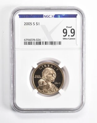 Proof 9.9 UCam 2005-S Sacagawea Dollar NGC X NGCX - Image 1 of 4