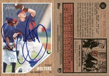 Tony Wolters Signed 2011 Topps Heritage ML #188 Card AZL Indians Auto AU