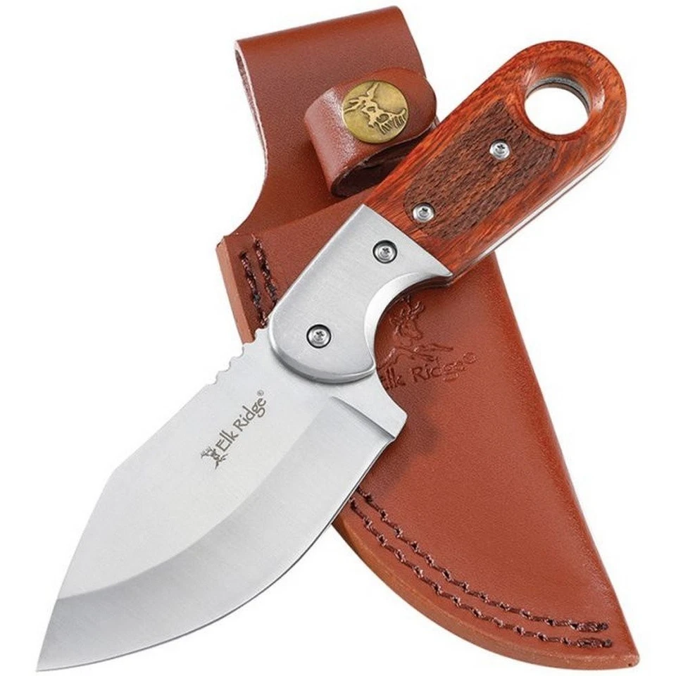 Cuchillo fijo Elk Ridge Full Tang 3Cr13MoV hoja de acero mango de madera - ER-FIX113SL Foto 1 de 1