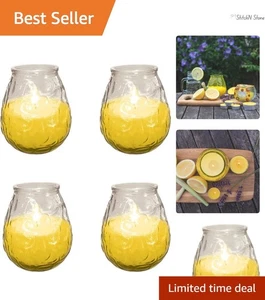 Pack of 4 Citronella Candles for Outdoor Enjoyment | Yellow Glow & Bug Repellent - Picture 1 of 11