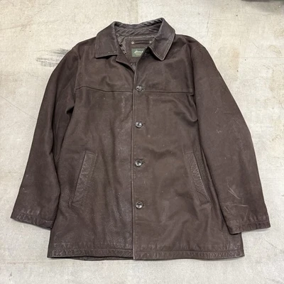 Eddie Bauer Leather Trench Overcoat Men's Size XL Brown - Image 1 of 4