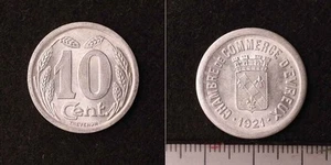 *France Évreux 10 Centimes aluminum coin 1921, Emergency[E3044]7l0 - Picture 1 of 1