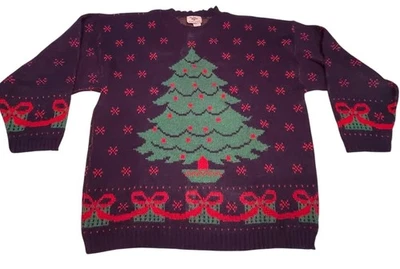 Suéter de malha vintage quebra-nozes presente árvore de Natal Adele feito nos EUA tamanho 18W - Imagem 1 de 4